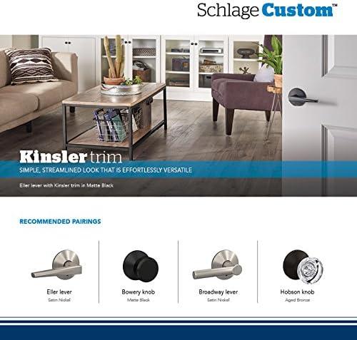 image:imageSchlage Custom FC21 HOB 619 KIN Hobson Glass Knob with Kinsler Trim HallCloset and BedBath Lock Satin NickelSatin Nickel