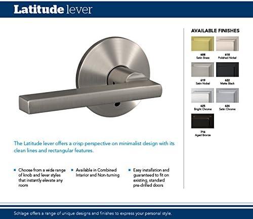image:imageSchlage Custom FC21 LAT 622 CEN Latitude Lever with Century Trim HallCloset and BedBath Lock Matte Black