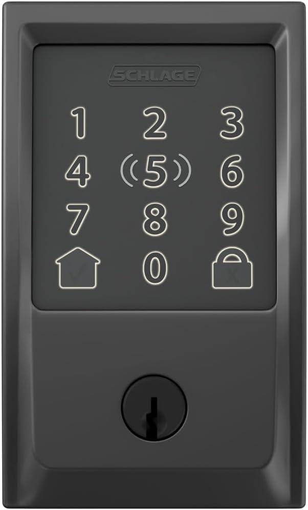 image:imageSchlage Encode Plus Smart WiFi Lock for Front Door Keyless Entry Deadbolt Unlock with Apple Watch Builtin WiFi and App Control Easy Install Alexa amp Apple HomeKit Compatible Aged BronzeMatte Black