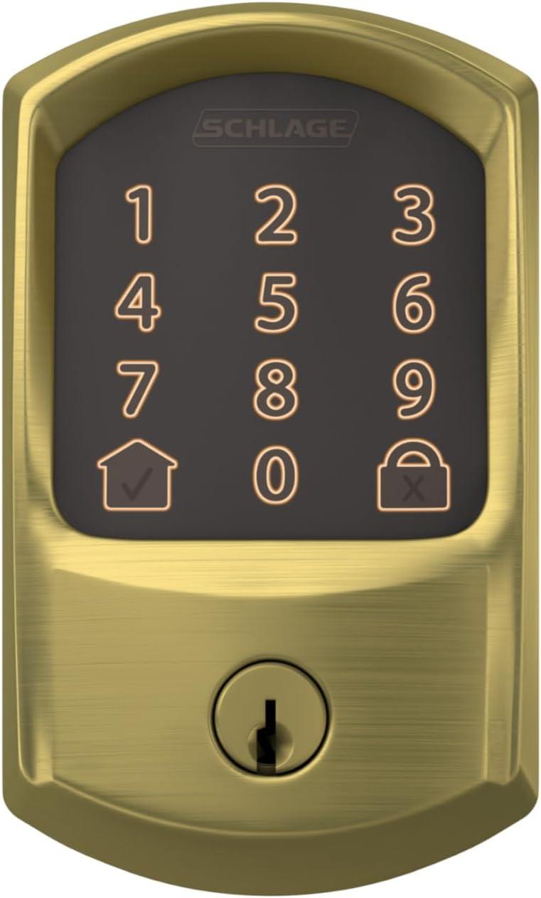 image:imageSchlage Encode Smart WiFi Deadbolt Lock for Front Door Keyless Entry with App or Touchscreen Works with Alexa Hey Google amp Airbnb Create Codes for Guests Satin NickelSatin Brass