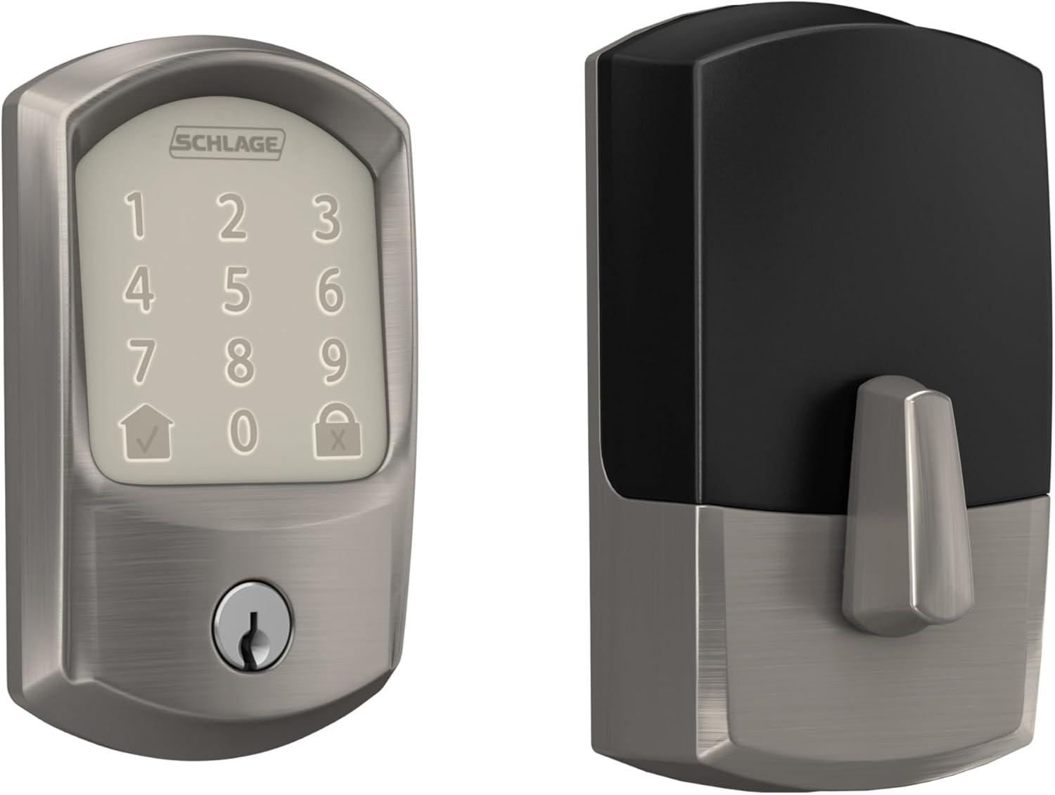 image:imageSchlage Encode Smart WiFi Deadbolt Lock for Front Door Keyless Entry with App or Touchscreen Works with Alexa Hey Google amp Airbnb Create Codes for Guests Satin NickelSatin Nickel