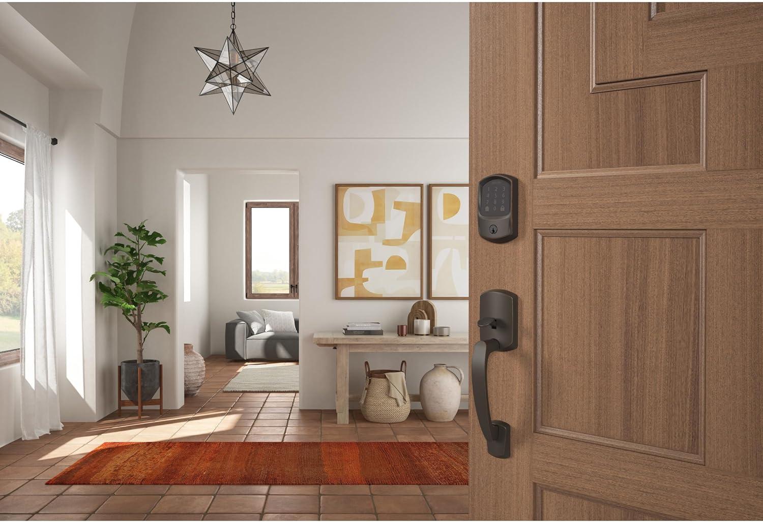 image:imageSchlage Encode Smart WiFi Deadbolt Lock for Front Door Keyless Entry with App or Touchscreen Works with Alexa Hey Google amp Airbnb Create Codes for Guests Satin NickelAged Bronze