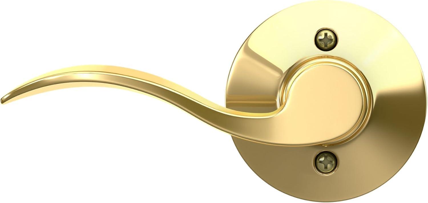 image:imageSchlage F10 ACC 605 Accent Door Lever Hall amp Closet Passage Lock Bright BrassPassage