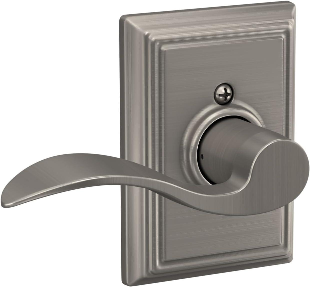 image:imageSchlage F10 ACC 619 ADD Accent Door Lever with Addison Trim Hall amp Closet Passage Lock Satin NickelPassage