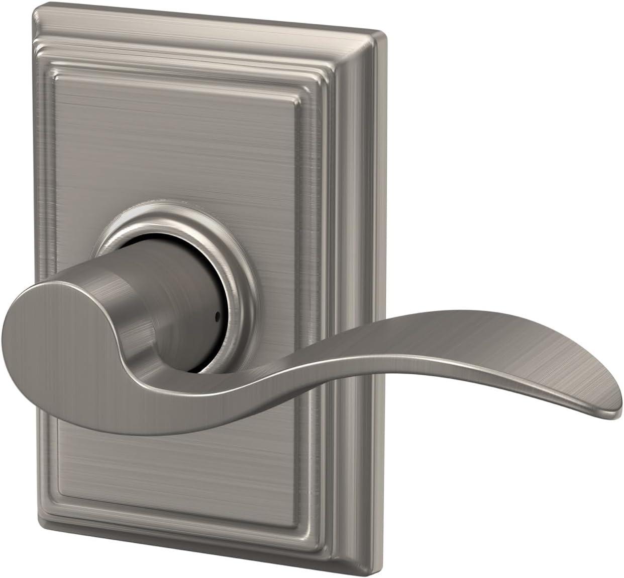image:imageSchlage F10 ACC 619 ADD Accent Door Lever with Addison Trim Hall amp Closet Passage Lock Satin NickelPassage