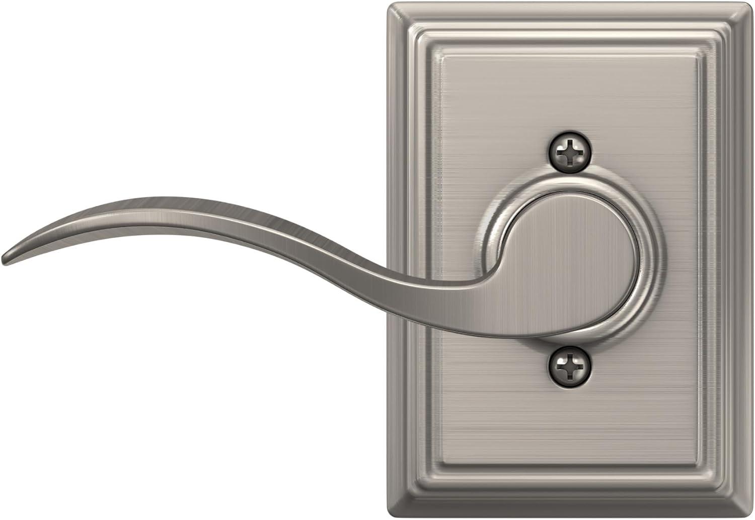 image:imageSchlage F10 ACC 619 ADD Accent Door Lever with Addison Trim Hall amp Closet Passage Lock Satin NickelPassage