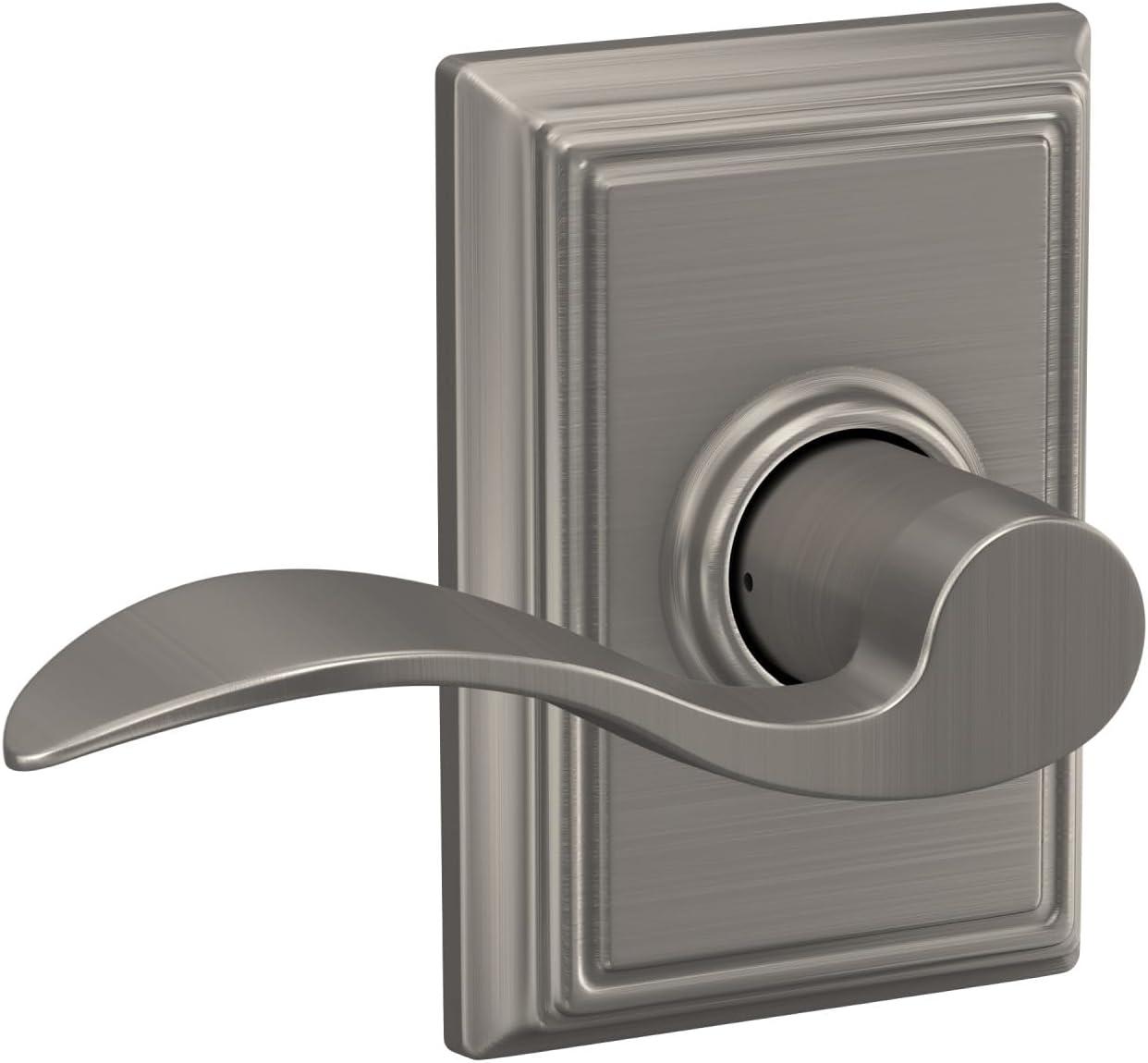 image:imageSchlage F10 ACC 619 ADD Accent Door Lever with Addison Trim Hall amp Closet Passage Lock Satin NickelPassage