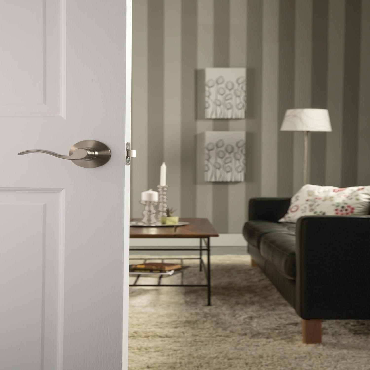 image:imageSchlage F10 ACC 619 Accent Door Lever Hall amp Closet Passage Lock Satin NickelPassage