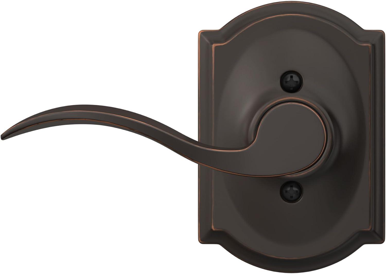 image:imageSchlage F10 ACC 716 CAM Accent Door Lever with Camelot Trim Hall amp Closet Passage Lock Aged Bronze