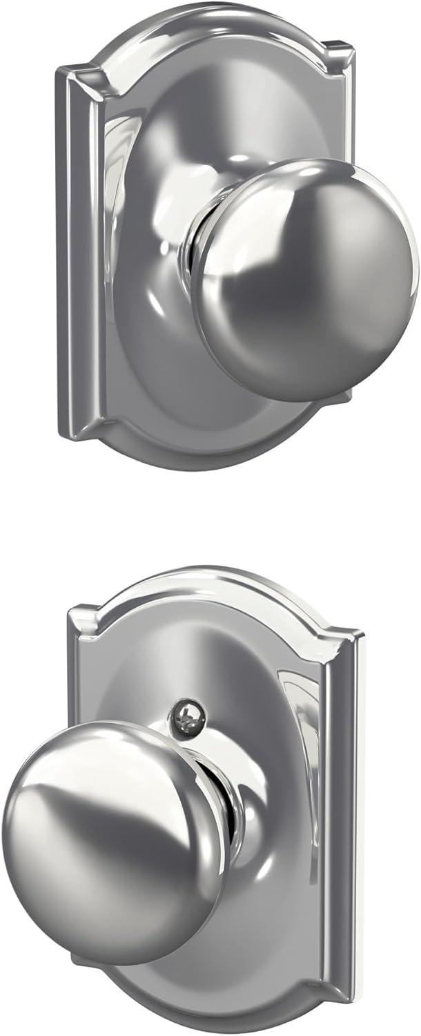 image:imageSchlage F10 PLY 620 CAM Camelot Collection Plymouth Passage Knob Antique PewterBright Chrome