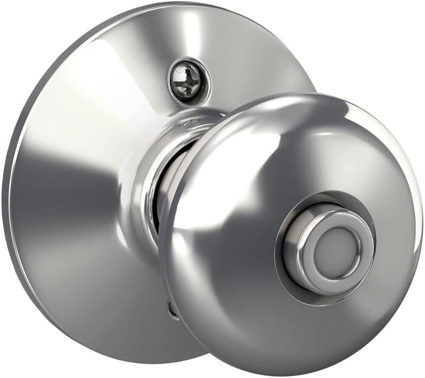 image:imageSchlage F10 PLY 620 CAM Camelot Collection Plymouth Passage Knob Antique PewterBright Chrome