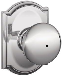 image:imageSchlage F10 PLY 620 CAM Camelot Collection Plymouth Passage Knob Antique PewterBright Chrome