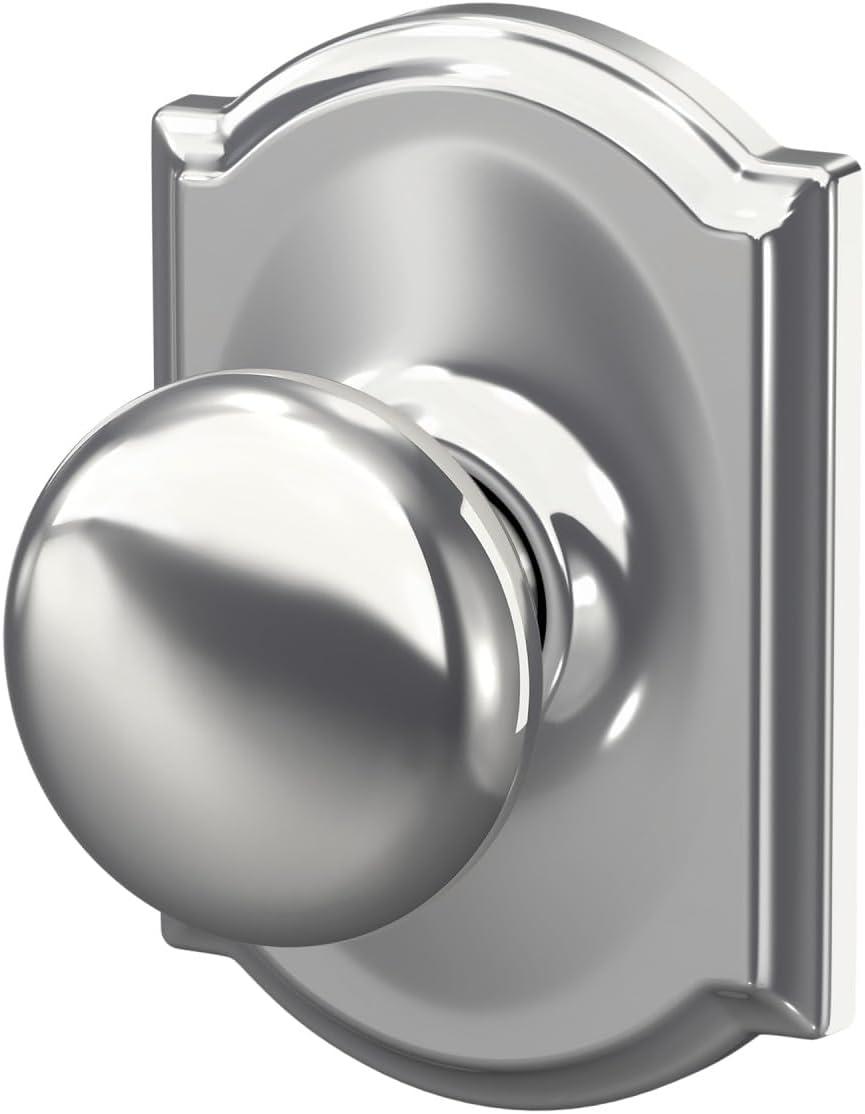 image:imageSchlage F10 PLY 620 CAM Camelot Collection Plymouth Passage Knob Antique PewterBright Chrome