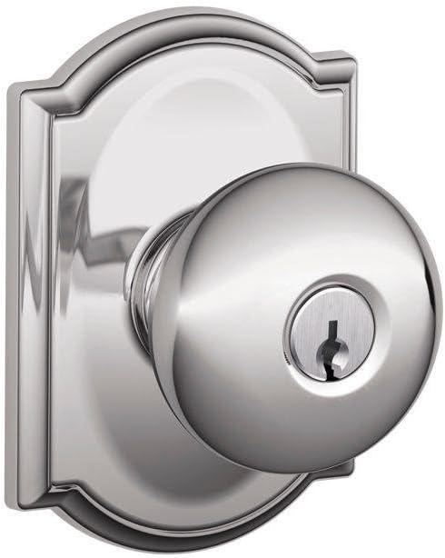image:imageSchlage F10 PLY 620 CAM Camelot Collection Plymouth Passage Knob Antique PewterBright Chrome