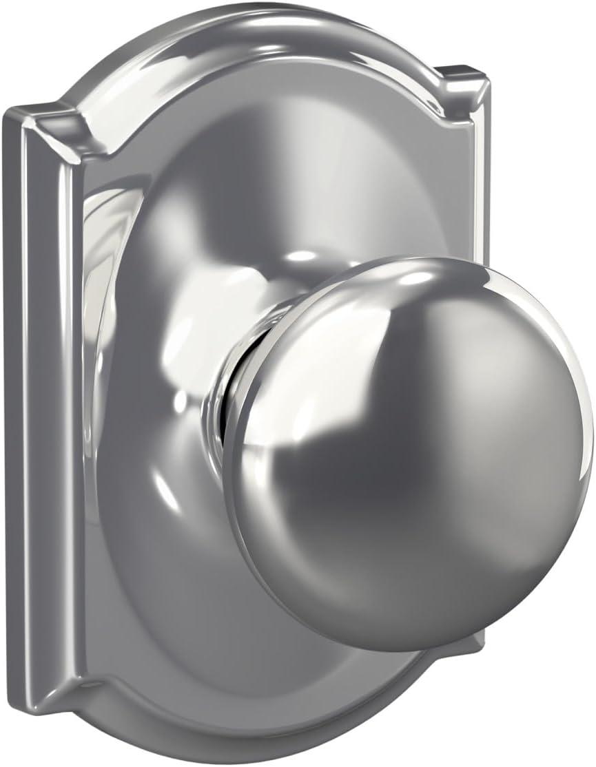 image:imageSchlage F10 PLY 620 CAM Camelot Collection Plymouth Passage Knob Antique PewterBright Chrome