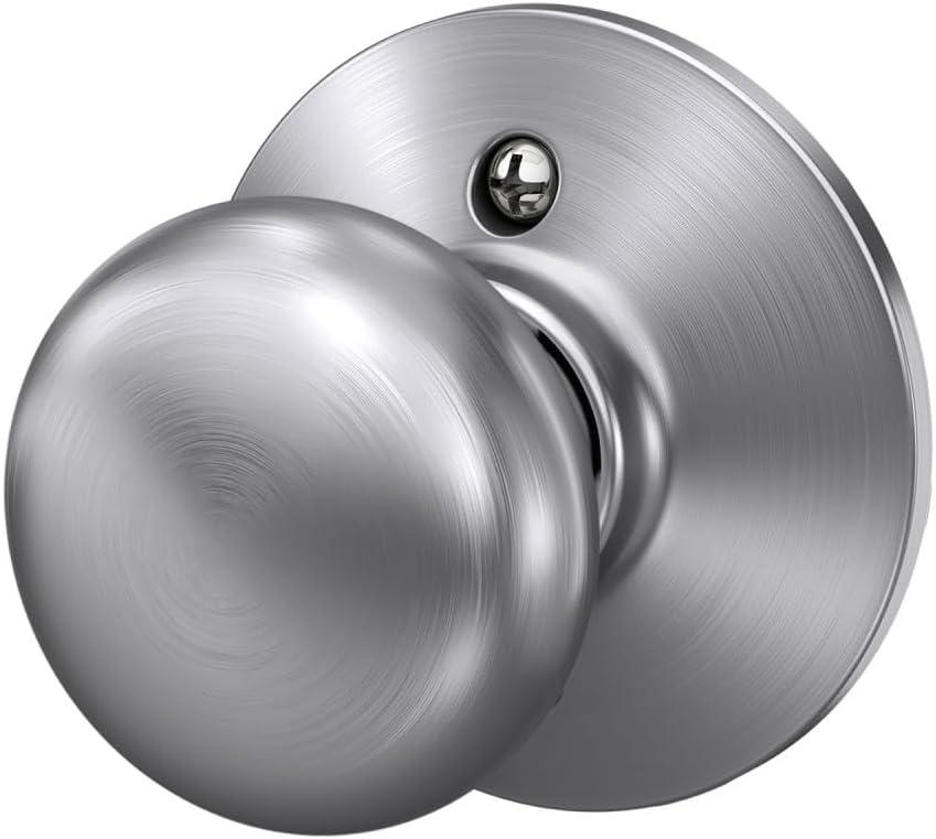 image:imageSchlage F10 PLY 620 CAM Camelot Collection Plymouth Passage Knob Antique PewterSatin Chrome