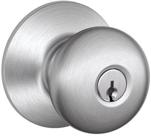image:imageSchlage F10 PLY 620 CAM Camelot Collection Plymouth Passage Knob Antique PewterSatin Chrome