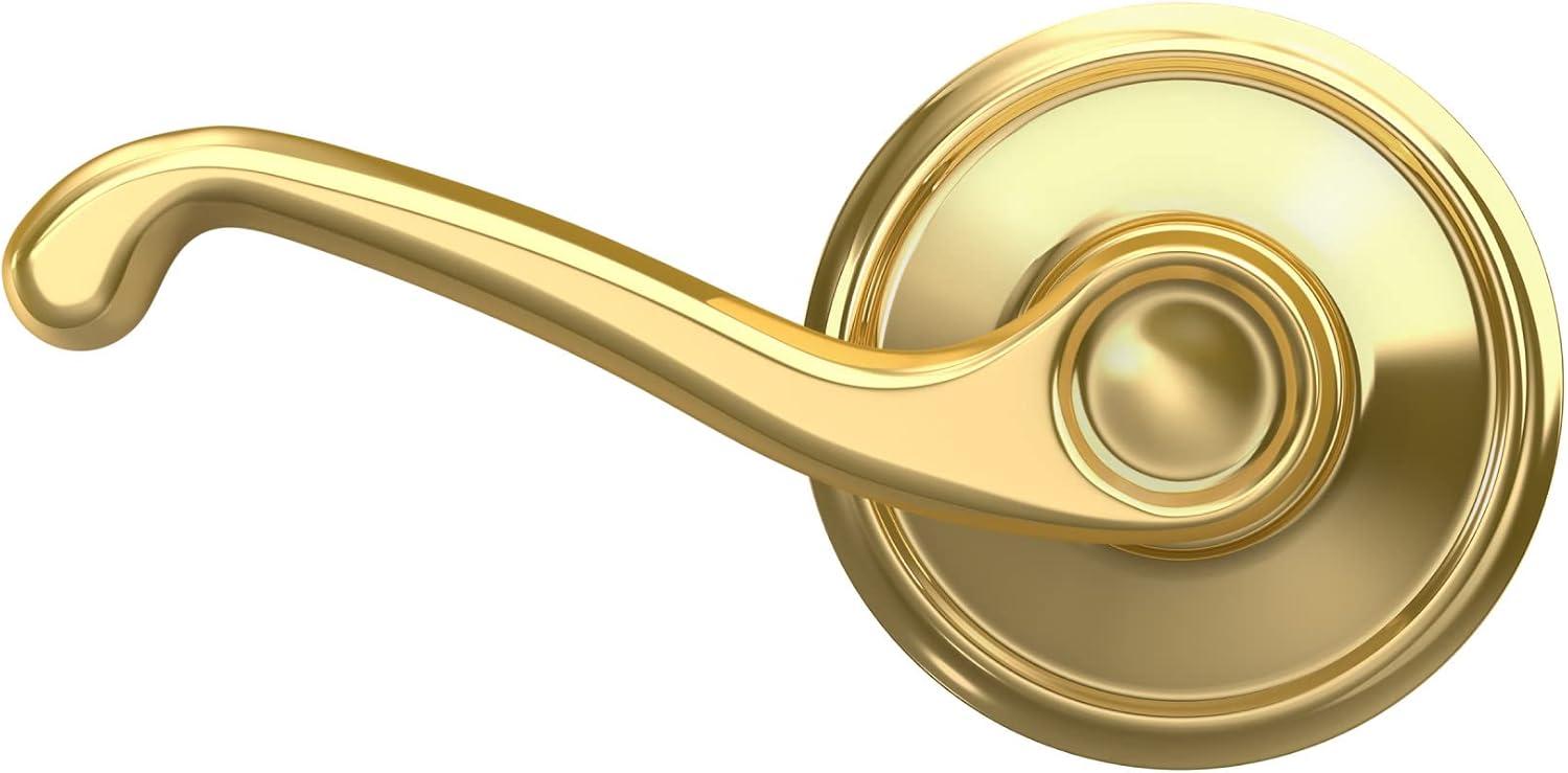 image:imageSchlage F10 V FLA 605 Flair Door Lever Hall amp Closet Passage Lock Bright BrassBright Brass