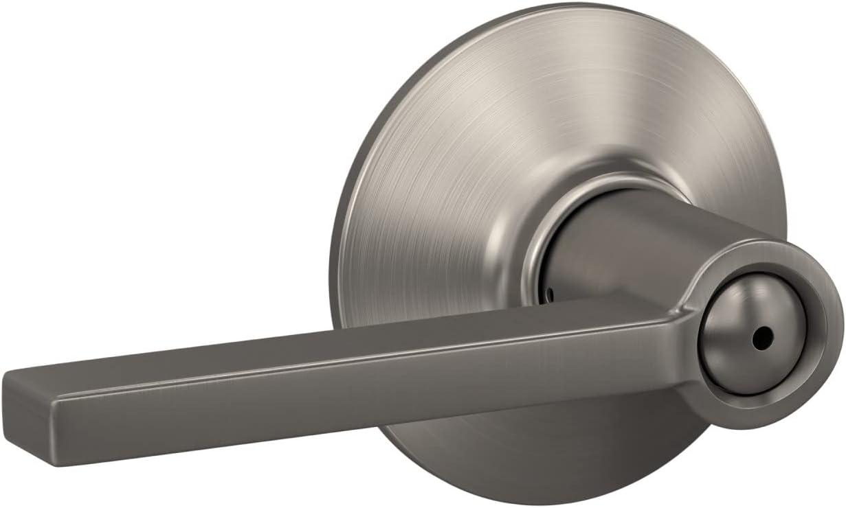 image:imageSchlage F10 V LAT 619 Latitude Door Lever Hall amp Closet Passage Lock Satin NickelNickel