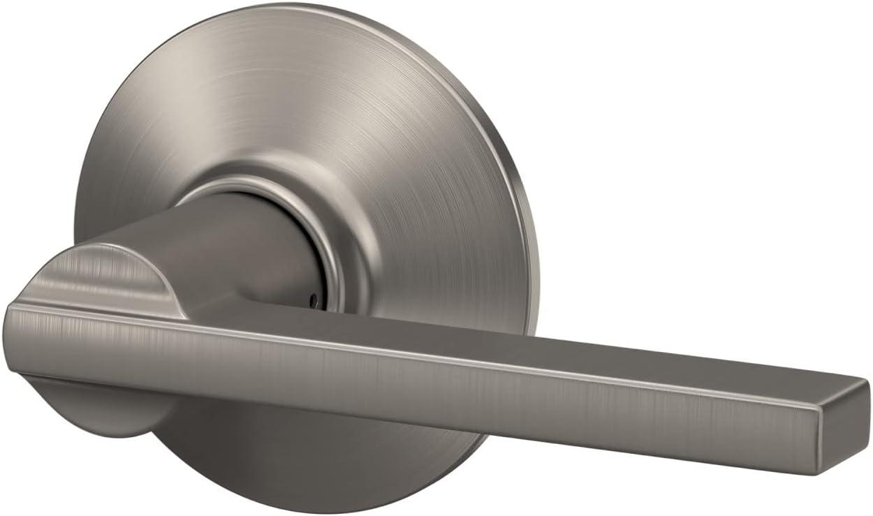 image:imageSchlage F10 V LAT 619 Latitude Door Lever Hall amp Closet Passage Lock Satin NickelNickel