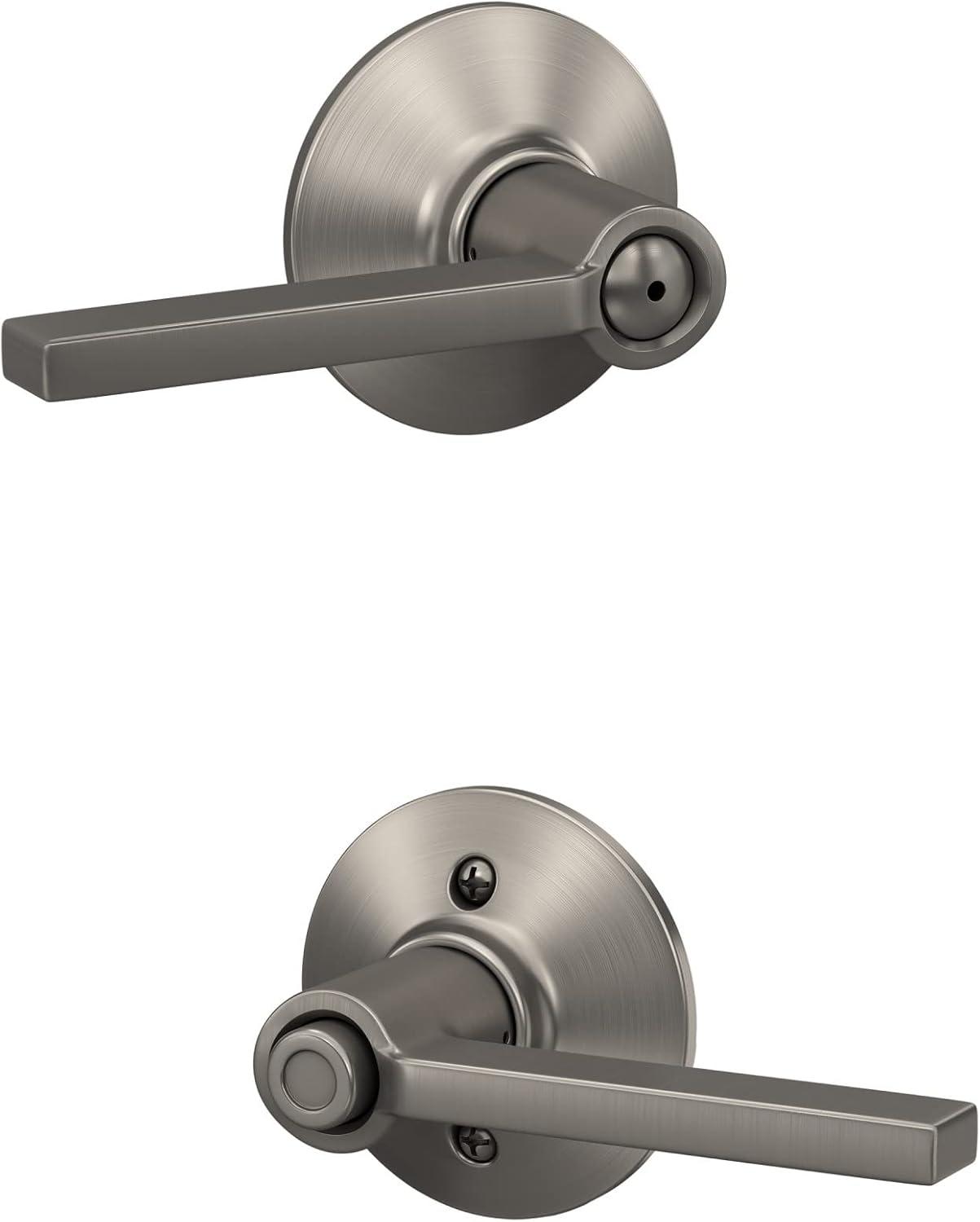 image:imageSchlage F10 V LAT 619 Latitude Door Lever Hall amp Closet Passage Lock Satin NickelNickel
