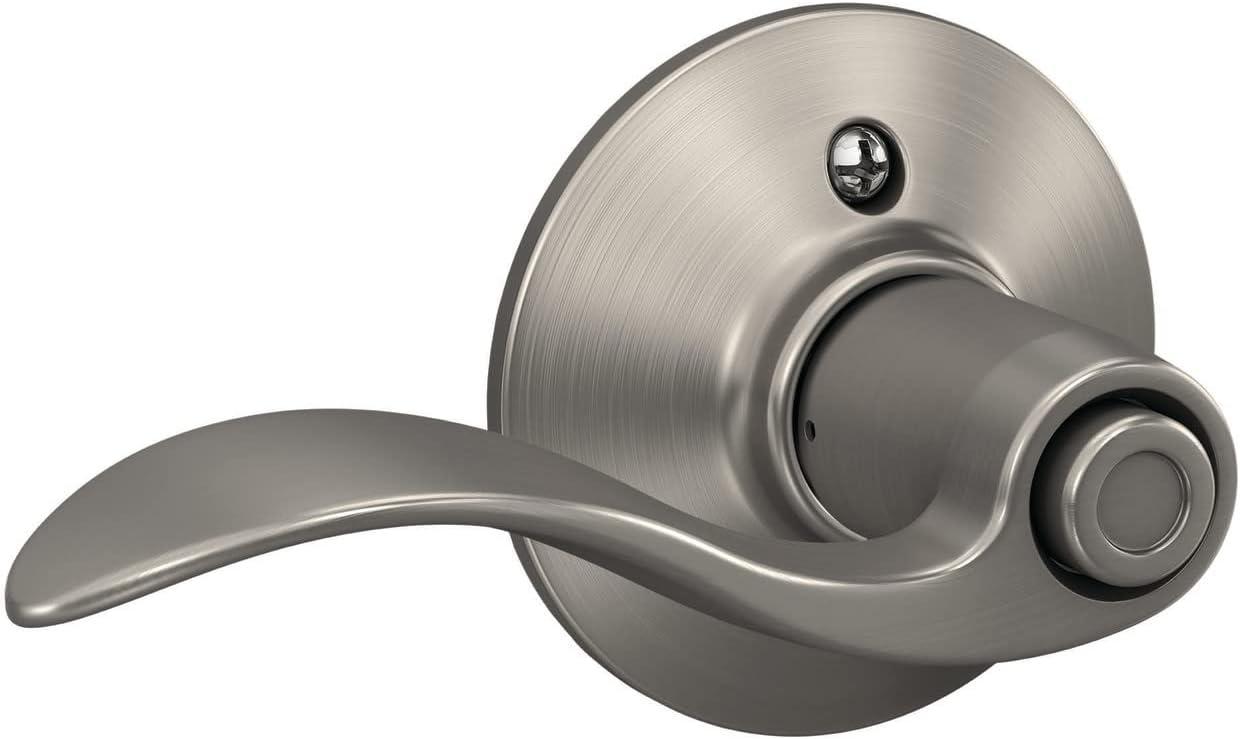 image:imageSchlage F40 ACC 619 Accent Door Lever Bed amp Bath Privacy Lock Satin NickelSatin Nickel