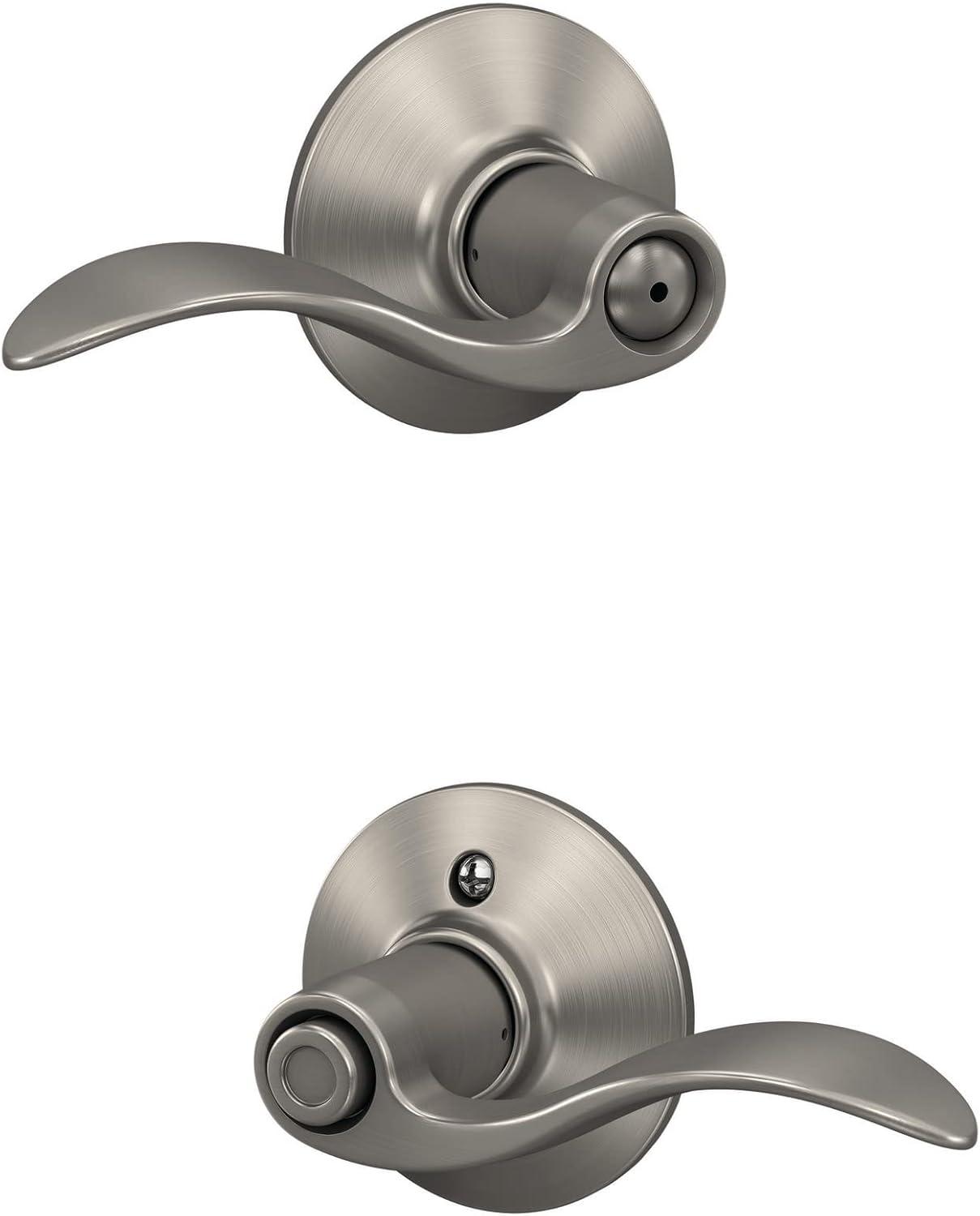 image:imageSchlage F40 ACC 619 Accent Door Lever Bed amp Bath Privacy Lock Satin NickelSatin Nickel