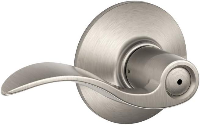 image:imageSchlage F40 ACC 619 Accent Door Lever Bed amp Bath Privacy Lock Satin NickelSatin Nickel