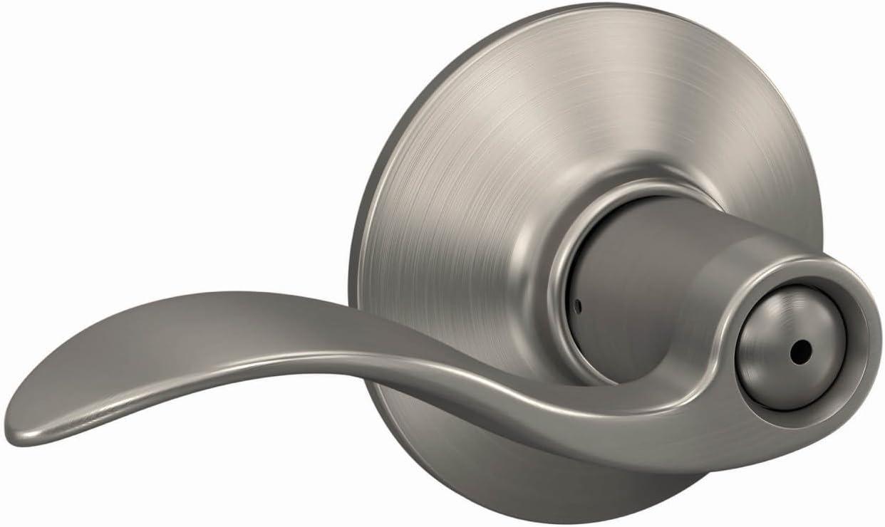 image:imageSchlage F40 ACC 619 Accent Door Lever Bed amp Bath Privacy Lock Satin NickelSatin Nickel