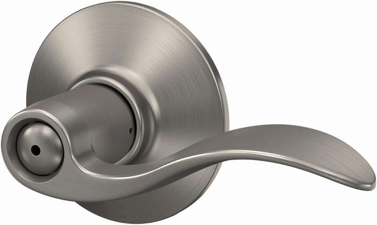 image:imageSchlage F40 ACC 619 Accent Door Lever Bed amp Bath Privacy Lock Satin NickelSatin Nickel