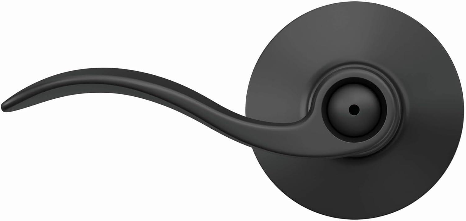 image:imageSchlage F40 ACC 622 Accent Door Lever Bed amp Bath Privacy Lock Matte BlackMatte Black
