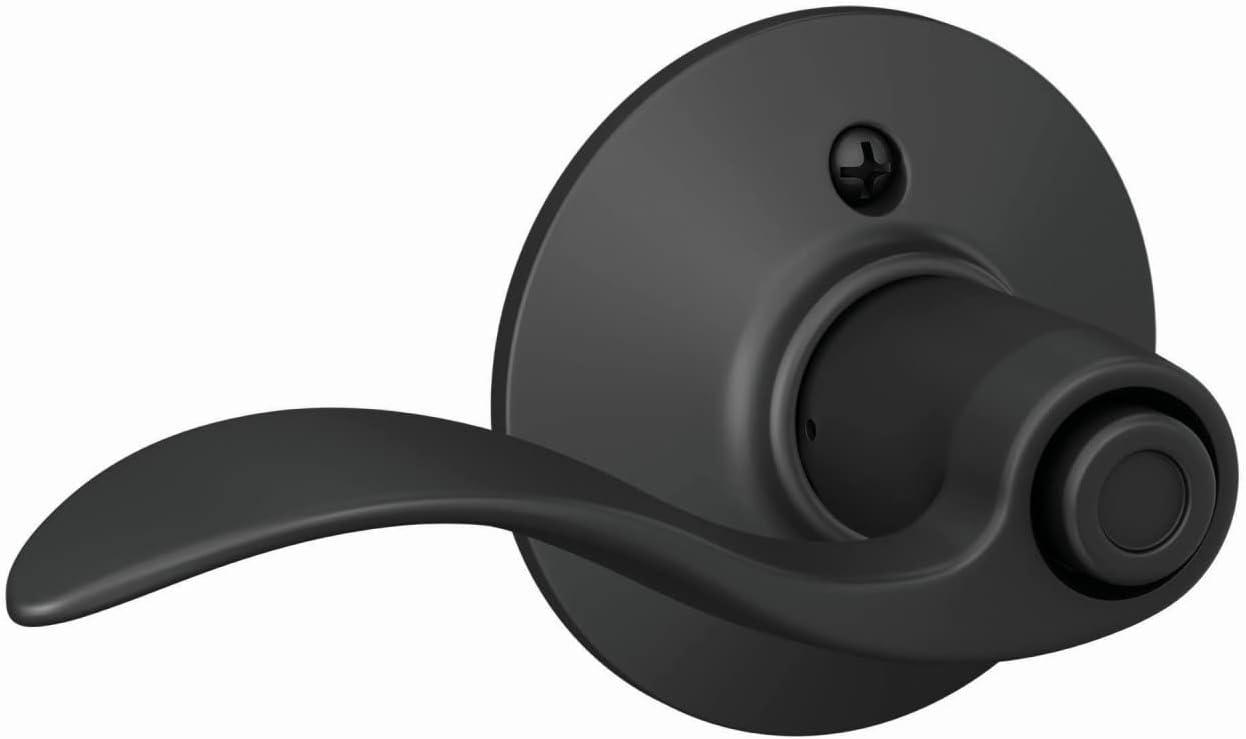 image:imageSchlage F40 ACC 622 Accent Door Lever Bed amp Bath Privacy Lock Matte BlackMatte Black