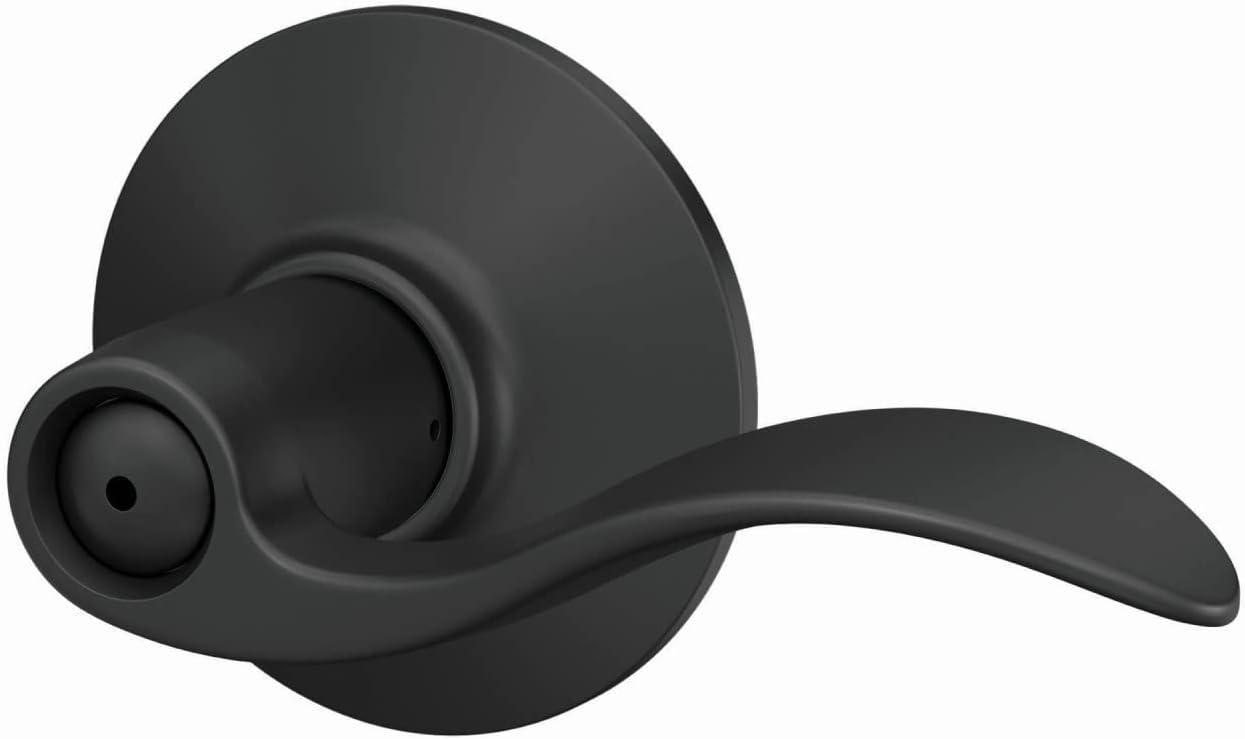 image:imageSchlage F40 ACC 622 Accent Door Lever Bed amp Bath Privacy Lock Matte BlackMatte Black