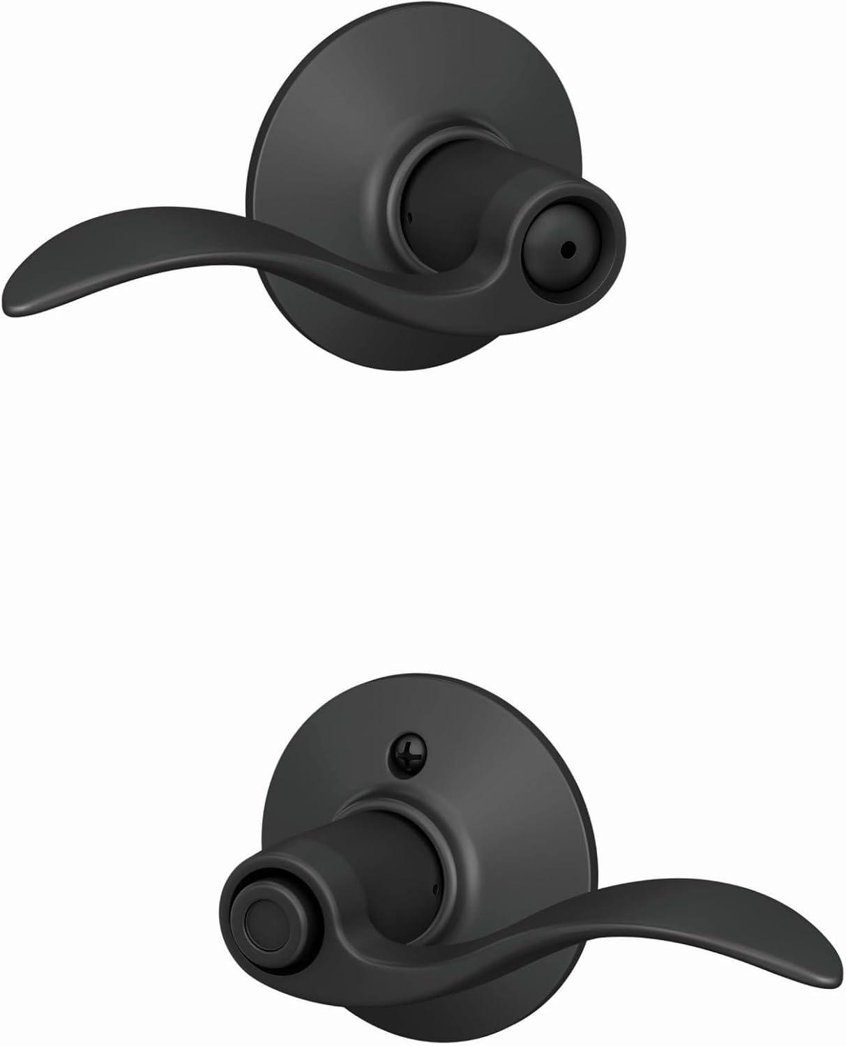 image:imageSchlage F40 ACC 622 Accent Door Lever Bed amp Bath Privacy Lock Matte BlackMatte Black