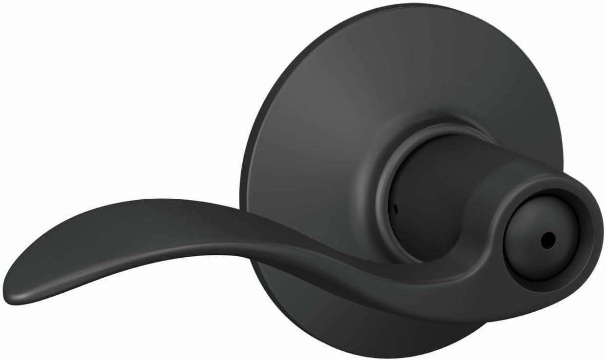 image:imageSchlage F40 ACC 622 Accent Door Lever Bed amp Bath Privacy Lock Matte BlackMatte Black