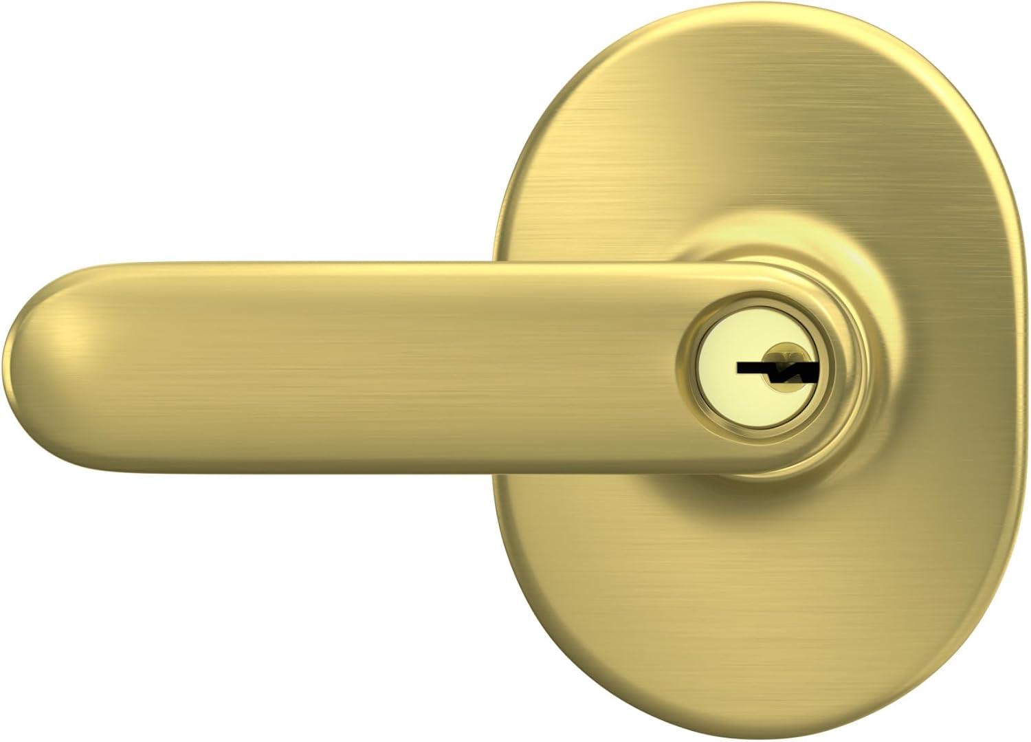 image:imageSchlage F40 DAV 622 RMN Davlin Door Lever with Remsen Trim Bed amp Bath Privacy Lock Matte BlackSatin Brass