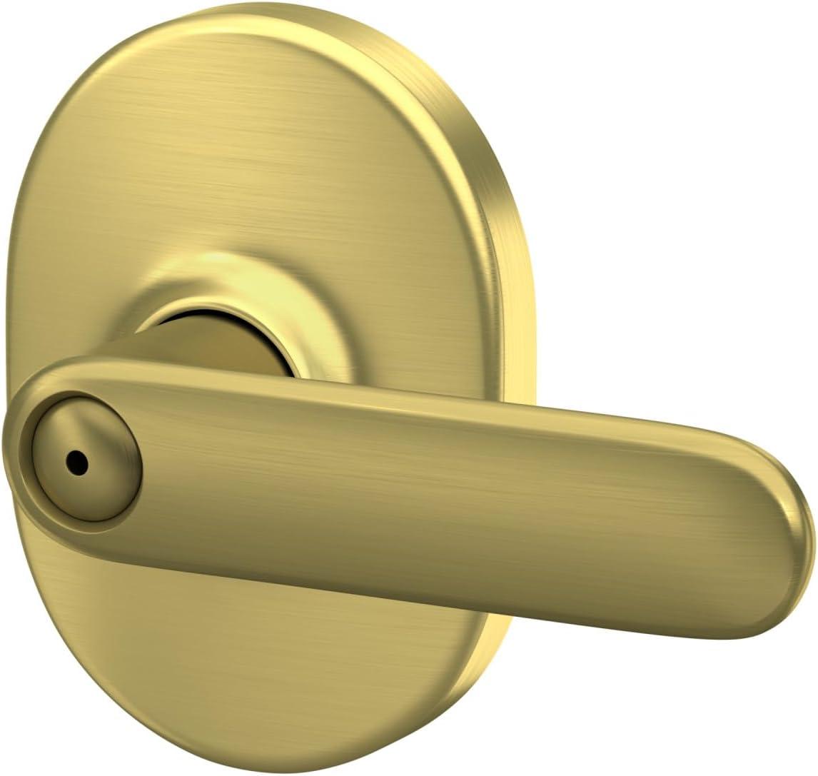 image:imageSchlage F40 DAV 622 RMN Davlin Door Lever with Remsen Trim Bed amp Bath Privacy Lock Matte BlackSatin Brass