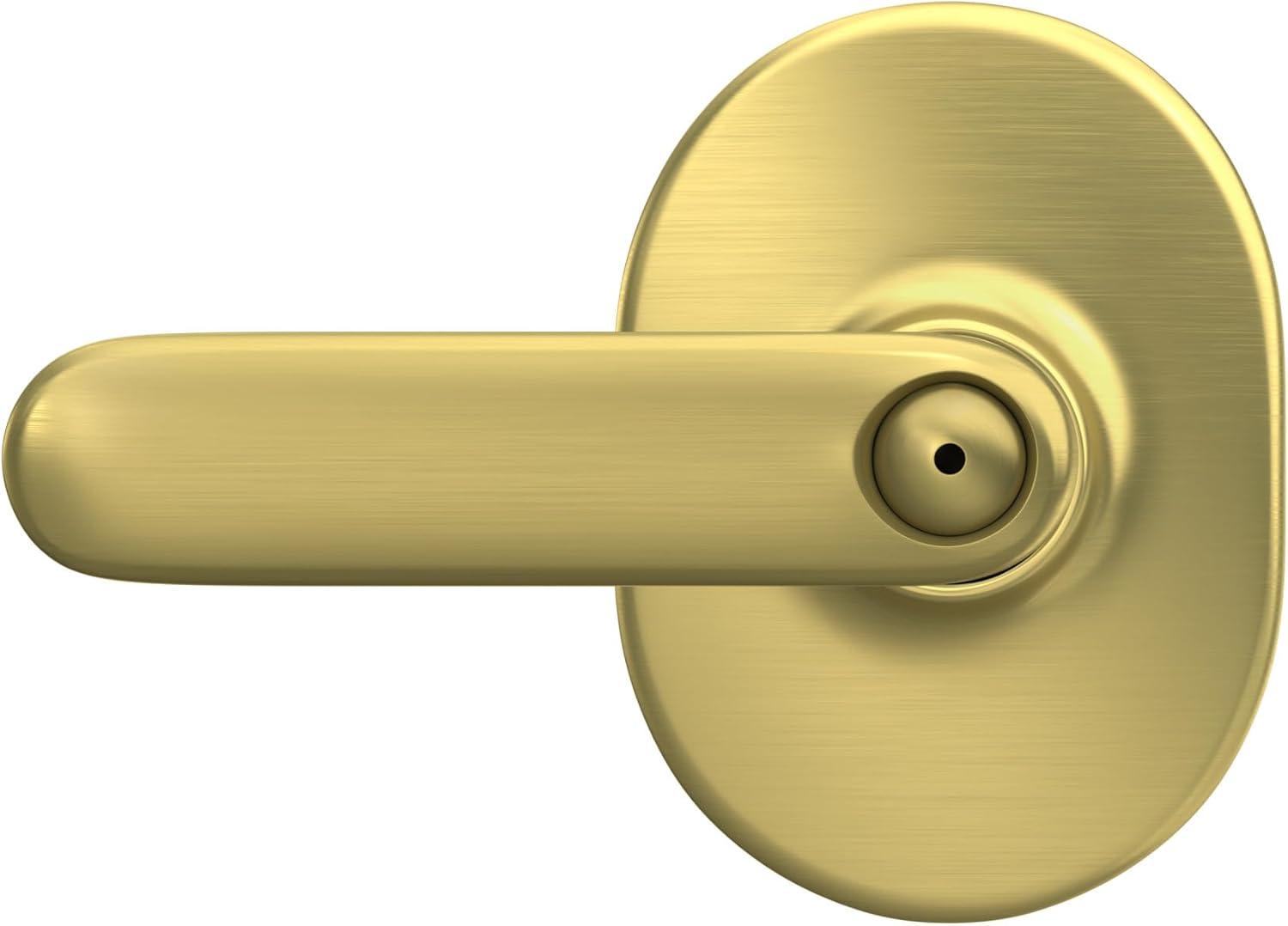 image:imageSchlage F40 DAV 622 RMN Davlin Door Lever with Remsen Trim Bed amp Bath Privacy Lock Matte BlackSatin Brass