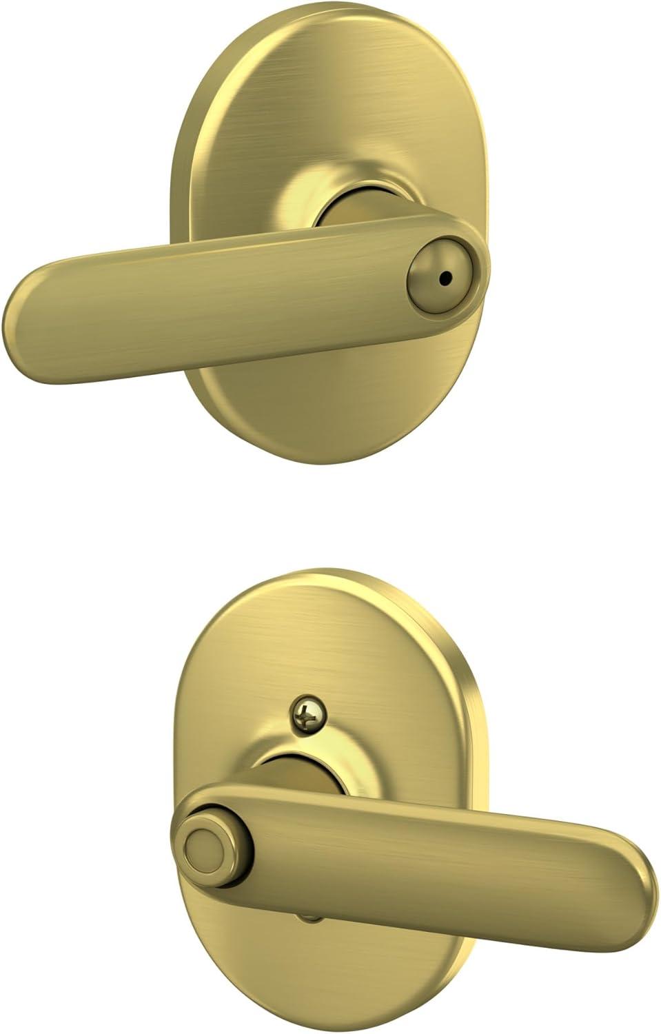 image:imageSchlage F40 DAV 622 RMN Davlin Door Lever with Remsen Trim Bed amp Bath Privacy Lock Matte BlackSatin Brass