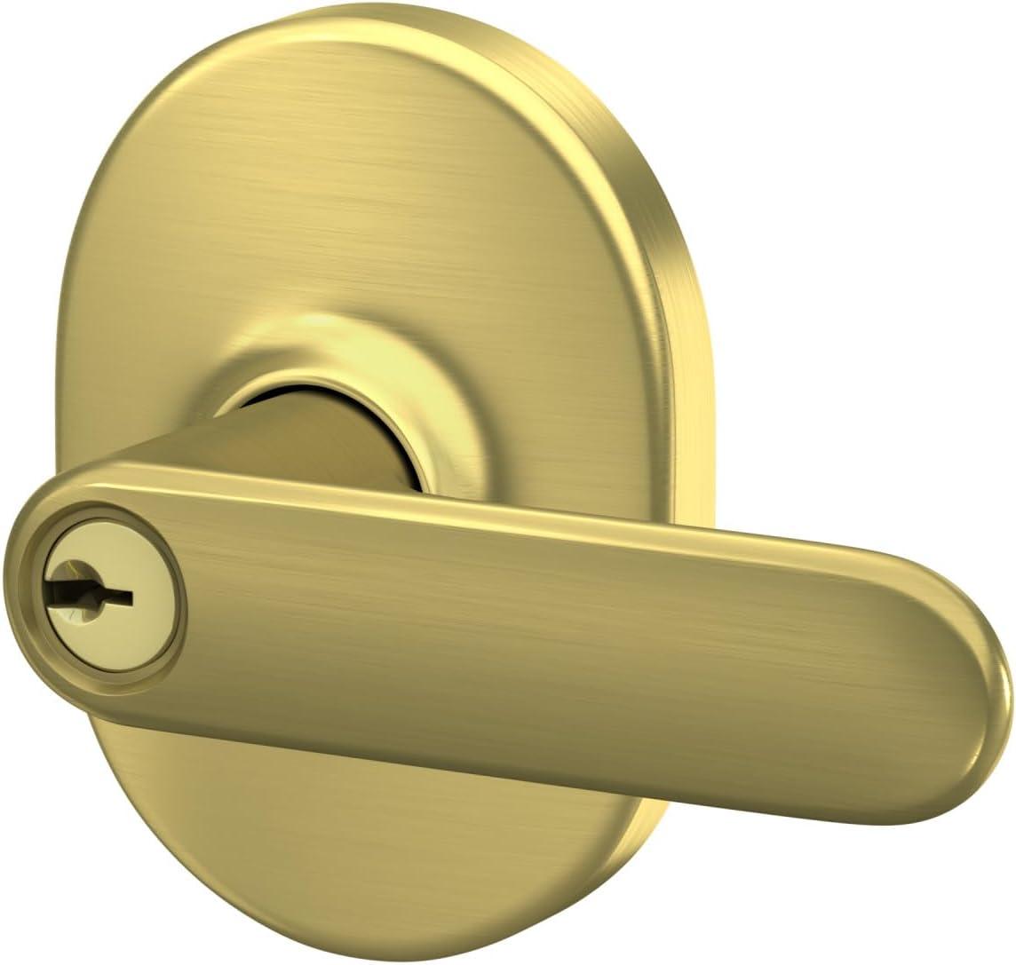 image:imageSchlage F40 DAV 622 RMN Davlin Door Lever with Remsen Trim Bed amp Bath Privacy Lock Matte BlackSatin Brass