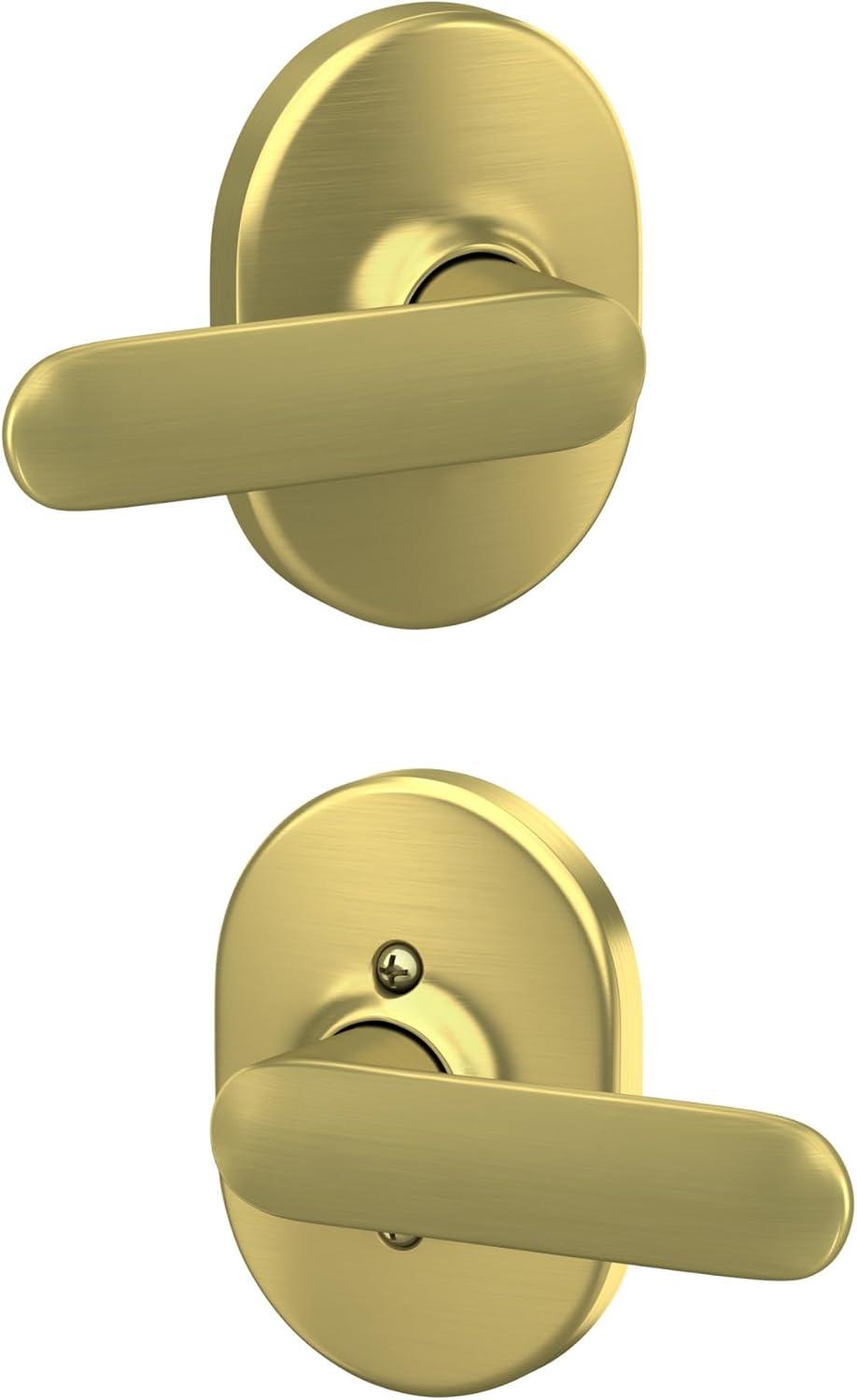 image:imageSchlage F40 DAV 622 RMN Davlin Door Lever with Remsen Trim Bed amp Bath Privacy Lock Matte BlackSatin Brass