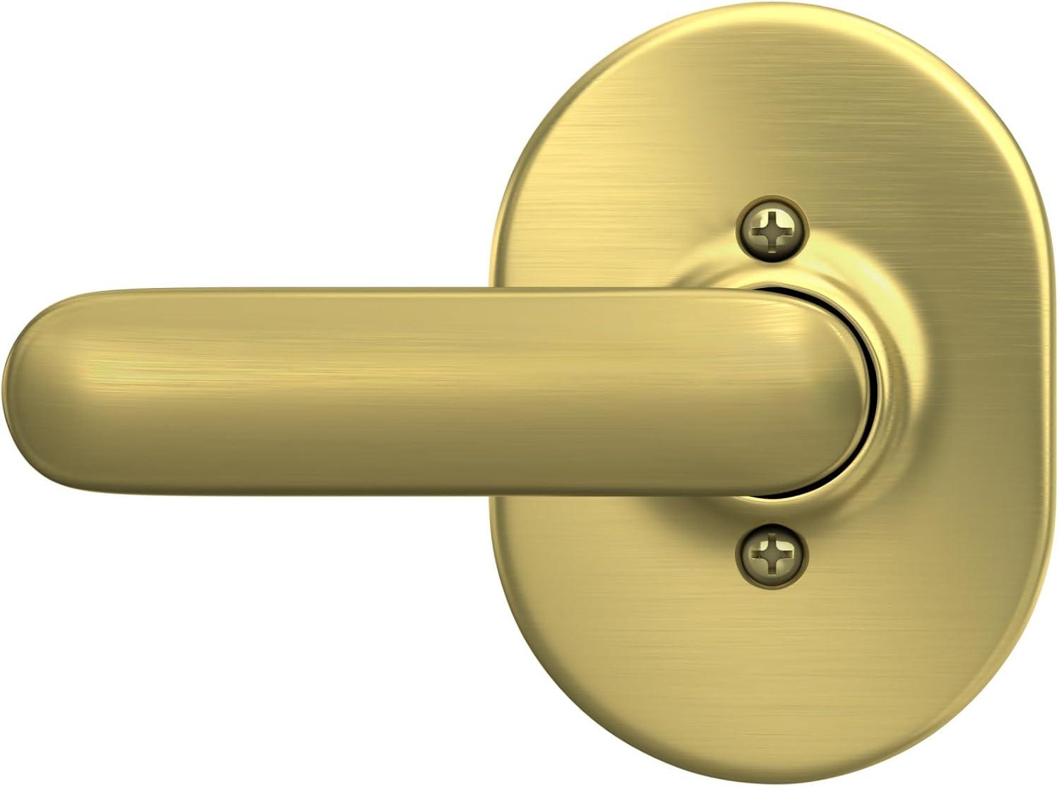 image:imageSchlage F40 DAV 622 RMN Davlin Door Lever with Remsen Trim Bed amp Bath Privacy Lock Matte BlackSatin Brass