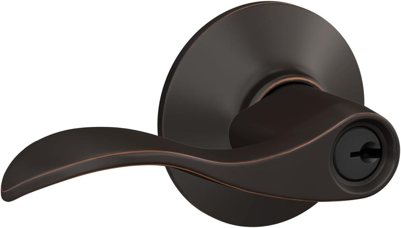 image:imageSchlage F51A ACC 716 Accent Door Lever Keyed Entry Lock Aged BronzeKeyed Entry