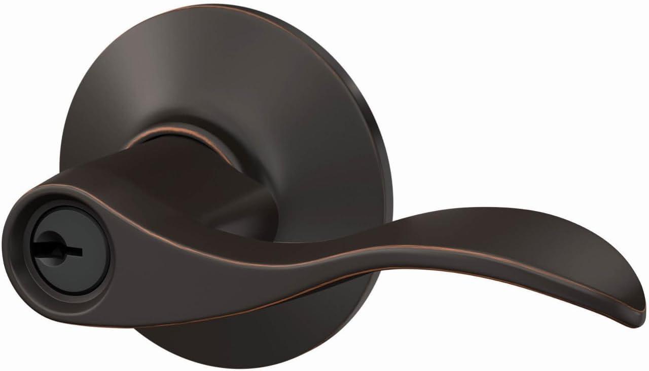 image:imageSchlage F51A ACC 716 Accent Door Lever Keyed Entry Lock Aged BronzeKeyed Entry