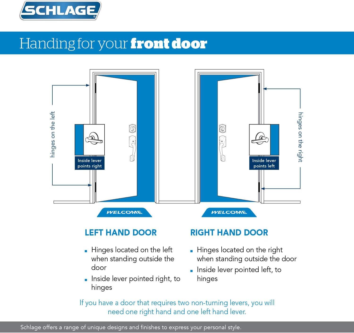 image:imageSchlage FE285 CEN 622 LAT Century Front Entry Handleset with Latitude Lever Lower Half Grip Matte BlackAged Bronze
