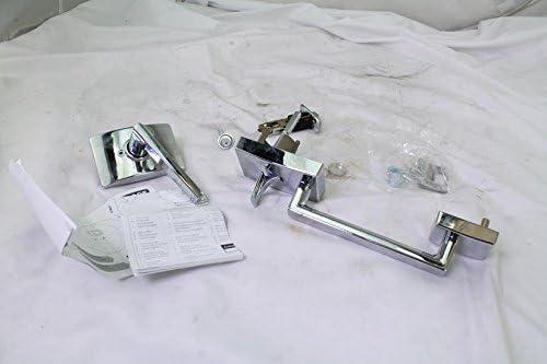 image:imageSchlage FE285 CEN 622 LAT Century Front Entry Handleset with Latitude Lever Lower Half Grip Matte BlackBright Chrome