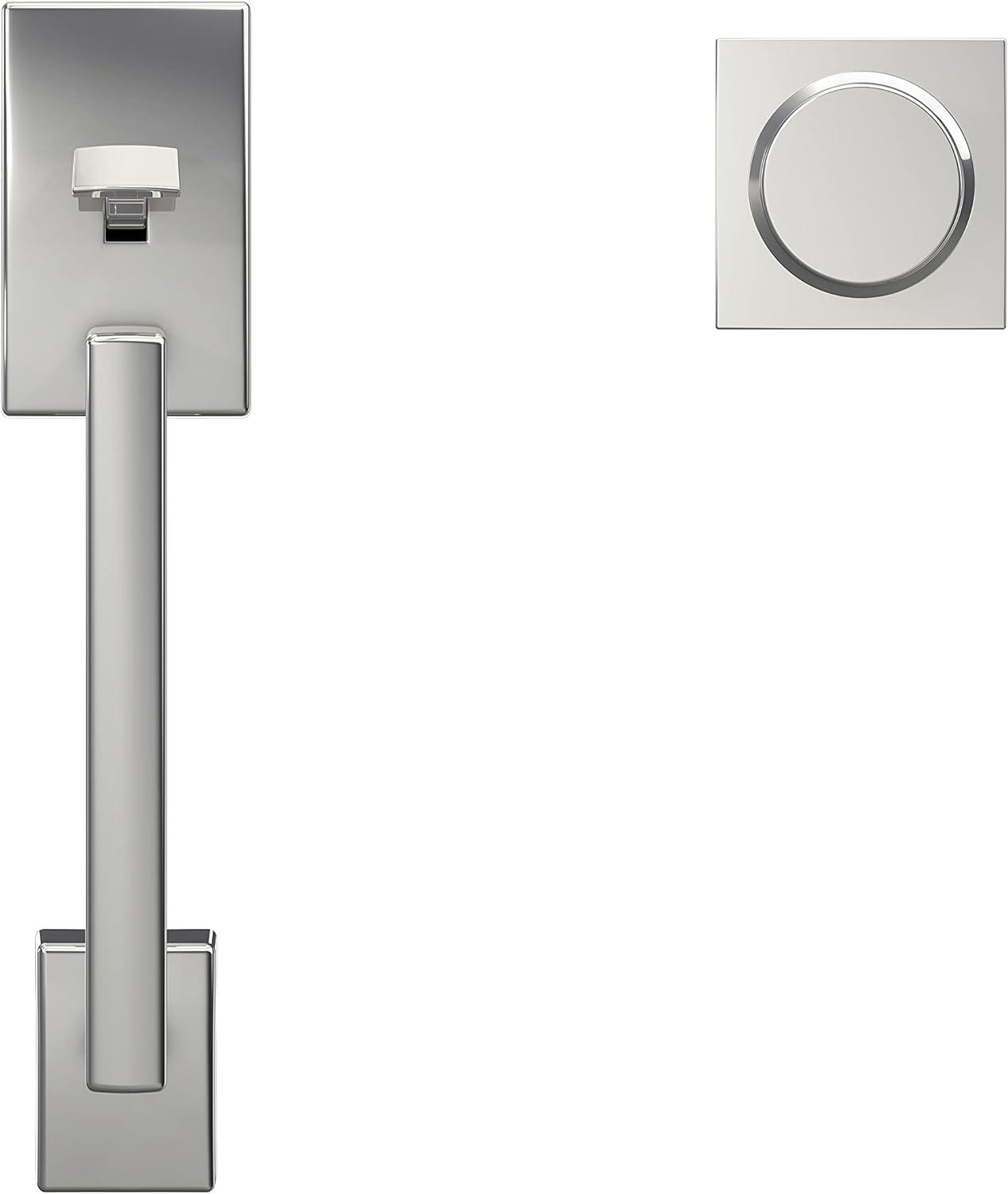 image:imageSchlage FE285 CEN 622 LAT Century Front Entry Handleset with Latitude Lever Lower Half Grip Matte BlackBright Chrome