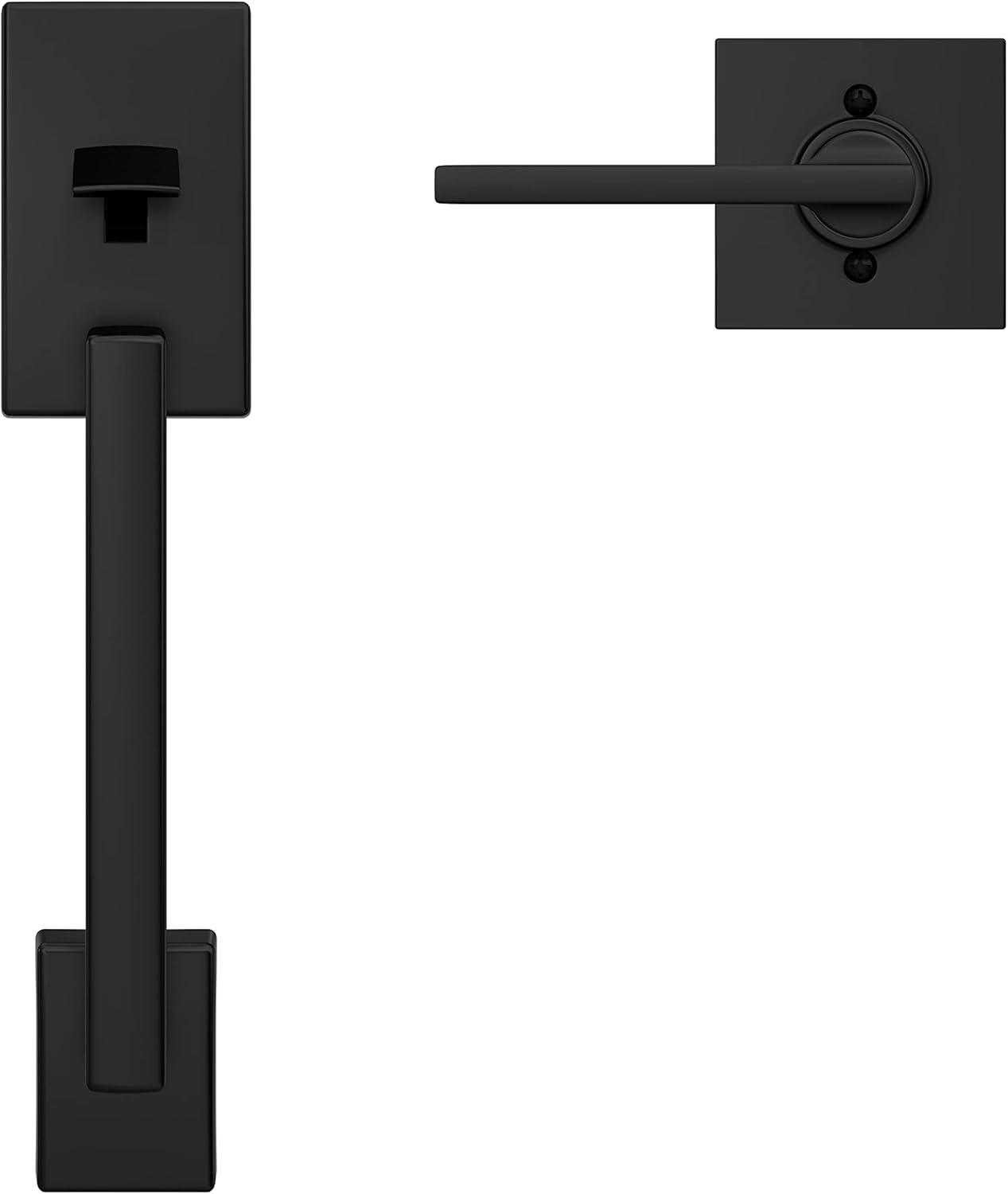 image:imageSchlage FE285 CEN 622 LAT Century Front Entry Handleset with Latitude Lever Lower Half Grip Matte BlackMatte Black