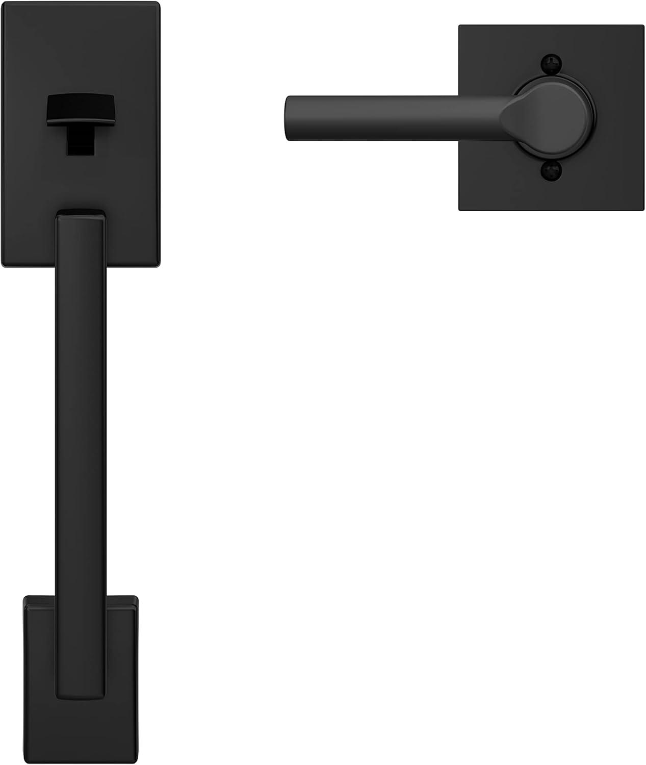 image:imageSchlage FE285 CEN 622 LAT Century Front Entry Handleset with Latitude Lever Lower Half Grip Matte BlackMatte Black