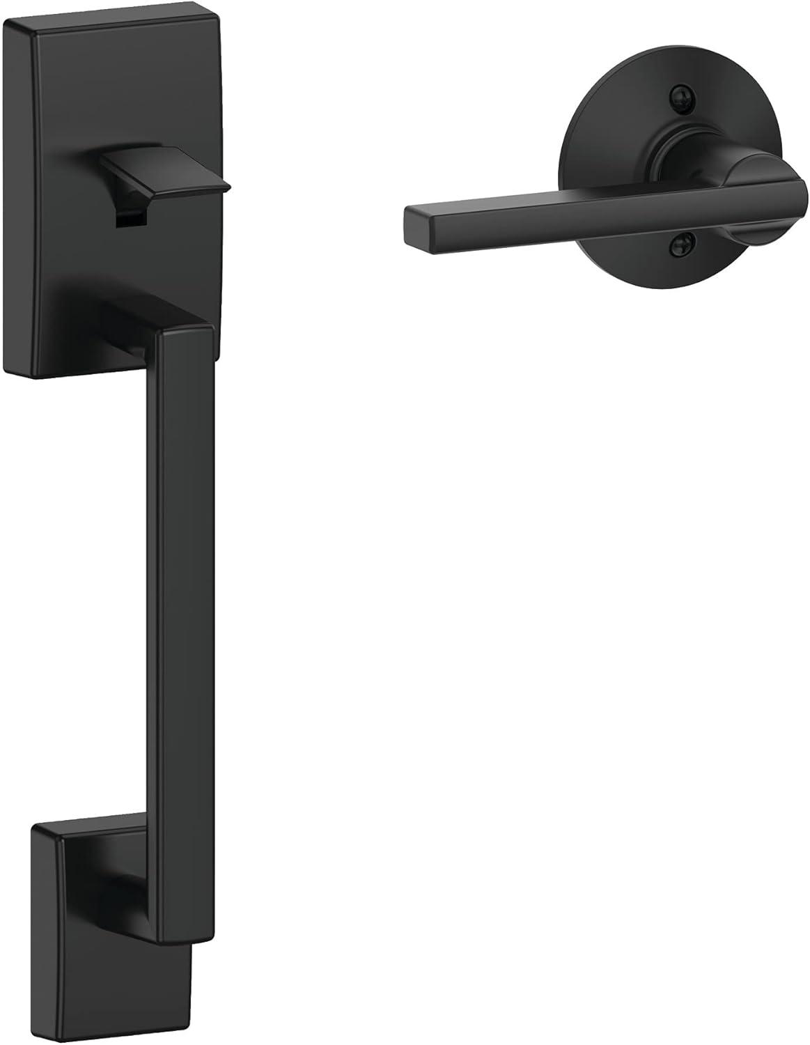 image:imageSchlage FE285 CEN 622 LAT Century Front Entry Handleset with Latitude Lever Lower Half Grip Matte BlackMatte Black